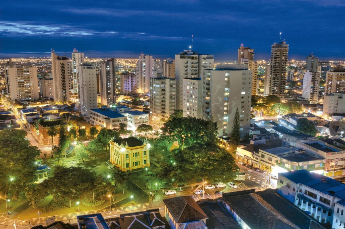 Vista aérea da região central de Uberlândia (MG). Foto: Secretaria de Governo e Comunicação - Prefeitura Municipal de Uberlândia.