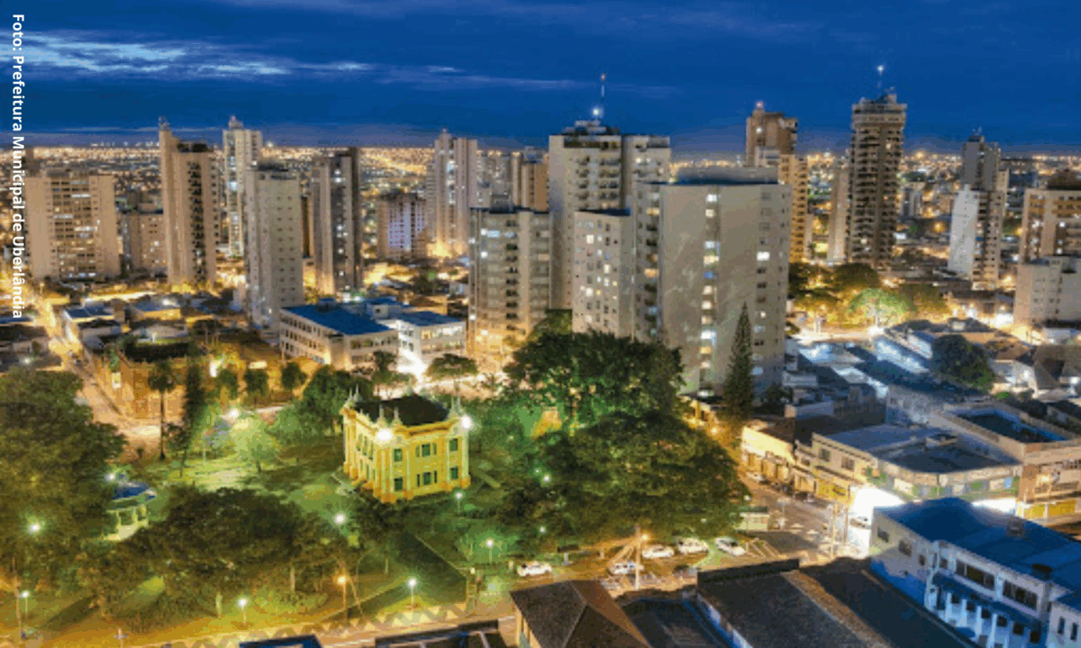 Vista aérea da região central de Uberlândia (MG). Foto: Secretaria de Governo e Comunicação - Prefeitura Municipal de Uberlândia.